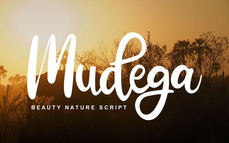 Mudega | Schoonheid natuur cursief lettertype