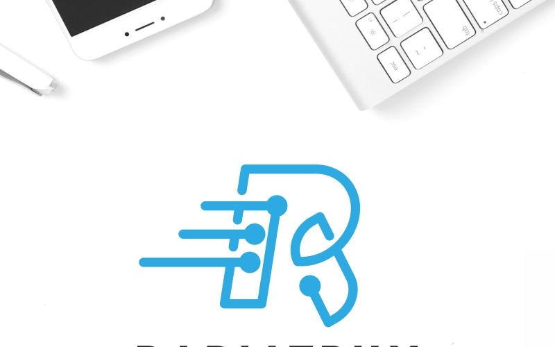 Download Шаблон логотипа "Radiatrum R Letter Logo Template" / Radiatrum R Letter Logo Template - Шаблон логотипа на тему графика agency blue business consulting design finance flat logo font industry investment letter r line marketing media modern print ready professional