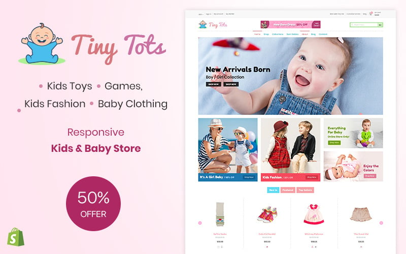 TinyTots - Shopify-thema voor kinderen en baby's
