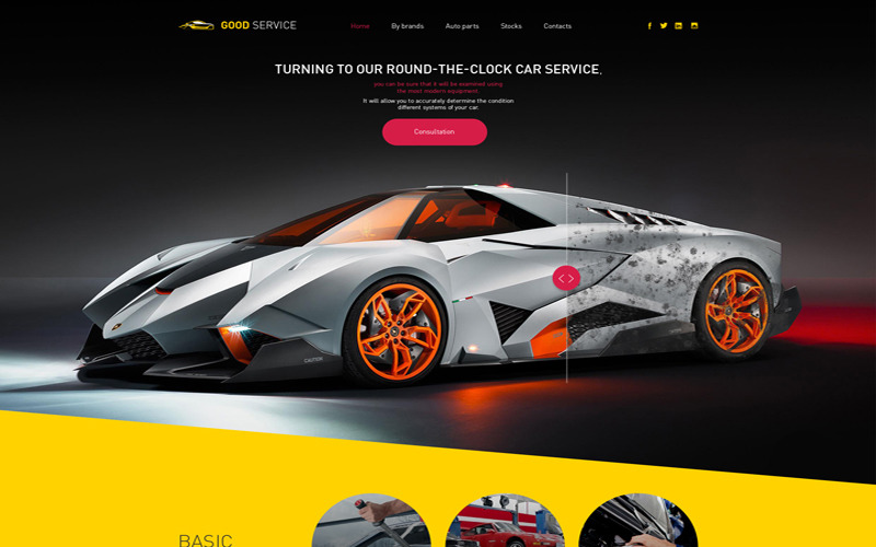 Download PSD шаблон "Car Service PSD Template" / Car Service PSD Template - PSD шаблон на тему графика car service