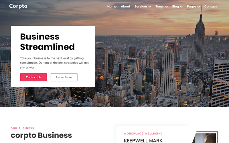 Corpto - Business WordPress téma