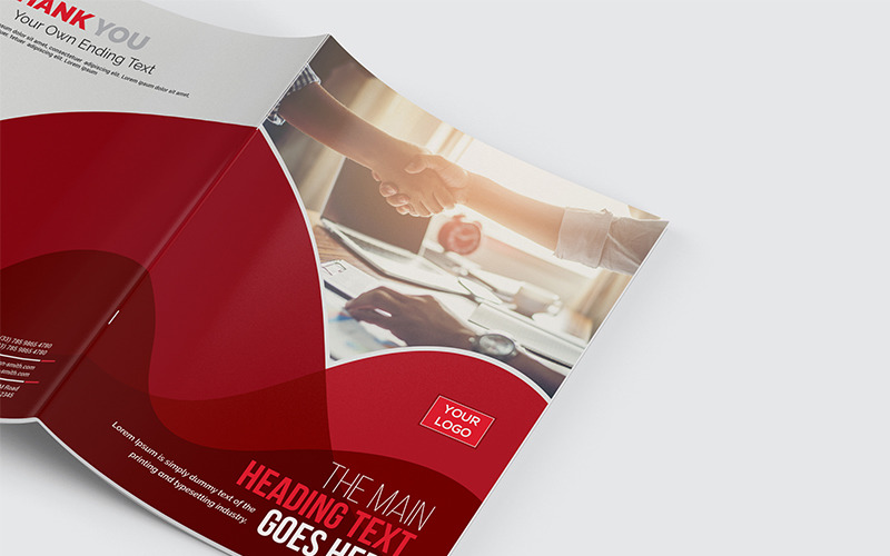 Download Фирменный стиль "Curvy Bifold Brochure - Corporate Identity Template" / Curvy Bifold Brochure - Corporate Identity Template - Фирменный стиль на тему графика corporate brochure diagonal letter marketing media modern multipurpose print ready pro professional red studio swiss style fold