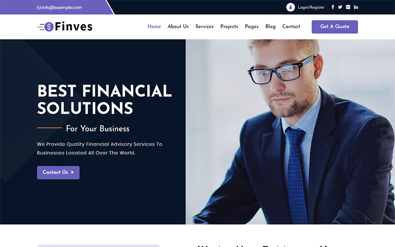 Finves - Адаптивный HTML-шаблон веб-сайта финансового консультанта