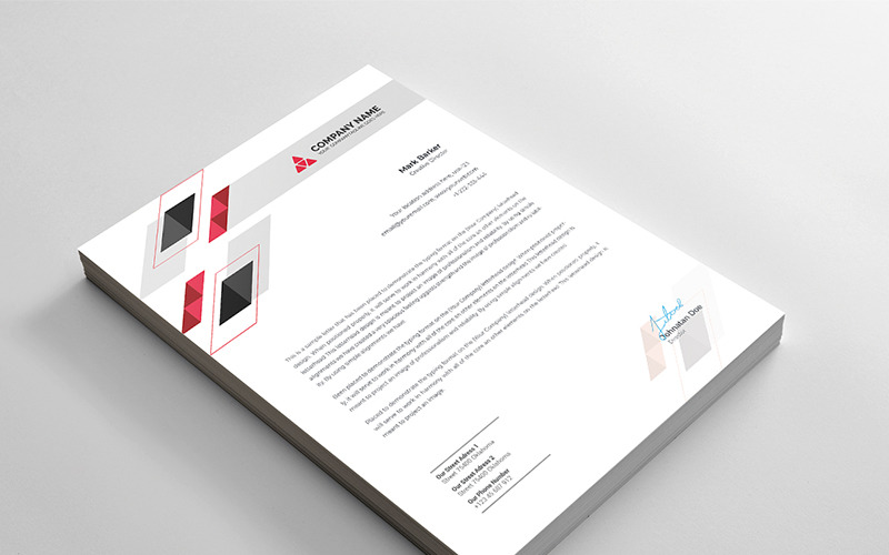 Download Фирменный стиль "Geometric Letterhead - Corporate Identity Template" / Geometric Letterhead - Corporate Identity Template - Фирменный стиль на тему графика black blue both side design business card letterhead creative flyer graphic green landscape letterhead design logo magazine modern official print