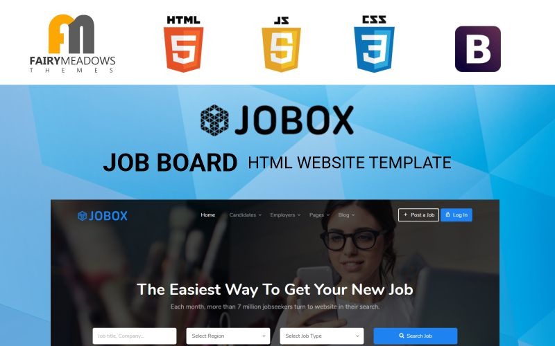 Jobox - HTML5-Website-Vorlage für Jobbörsen