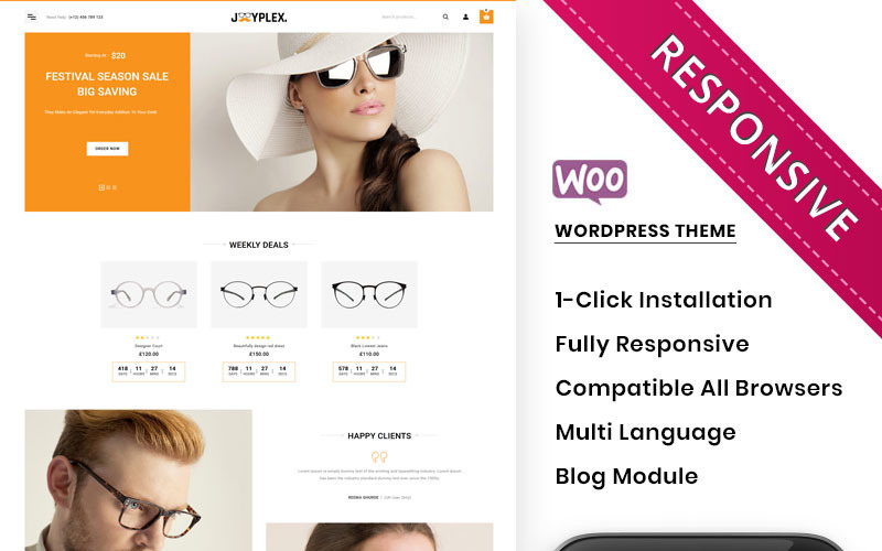Joyplex - The WooCommerce Theme för glasögonbutiken