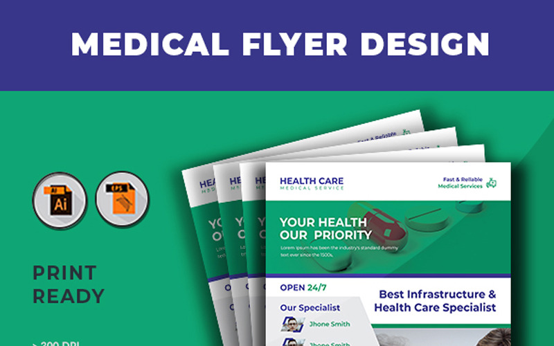 Download Фирменный стиль "Medical Flyer Design - Corporate Identity Template" / Medical Flyer Design - Corporate Identity Template - Фирменный стиль на тему графика 