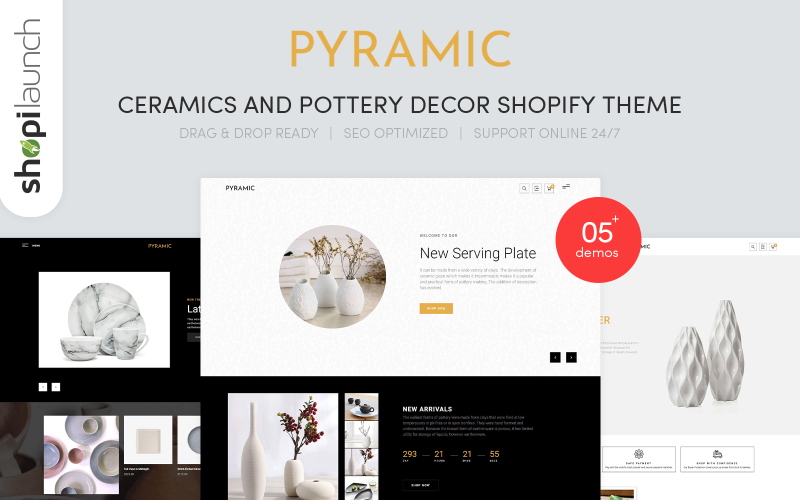 Піраміка - тема для кераміки та кераміки Shopify