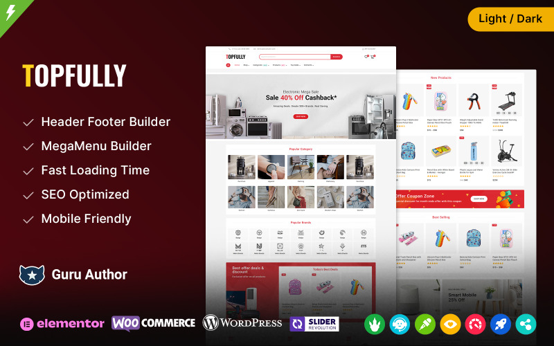 TopFully - Tema multiuso do WooCommerce da Mega Shop