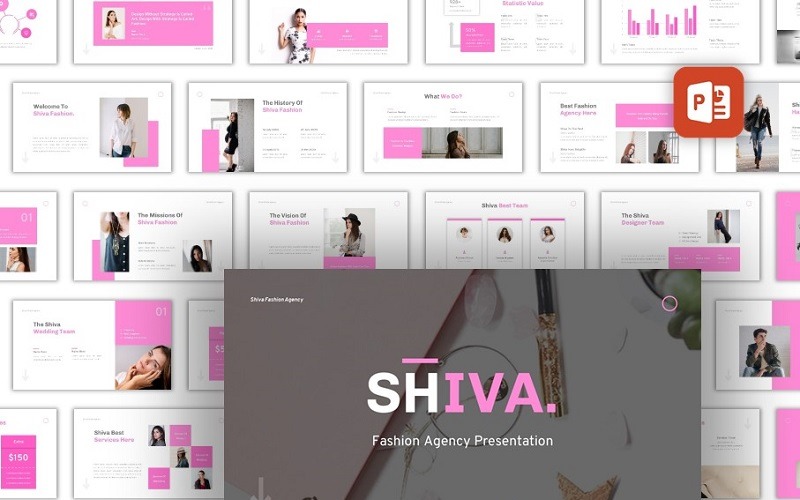 Apresentação em PowerPoint da agência de moda Shiva