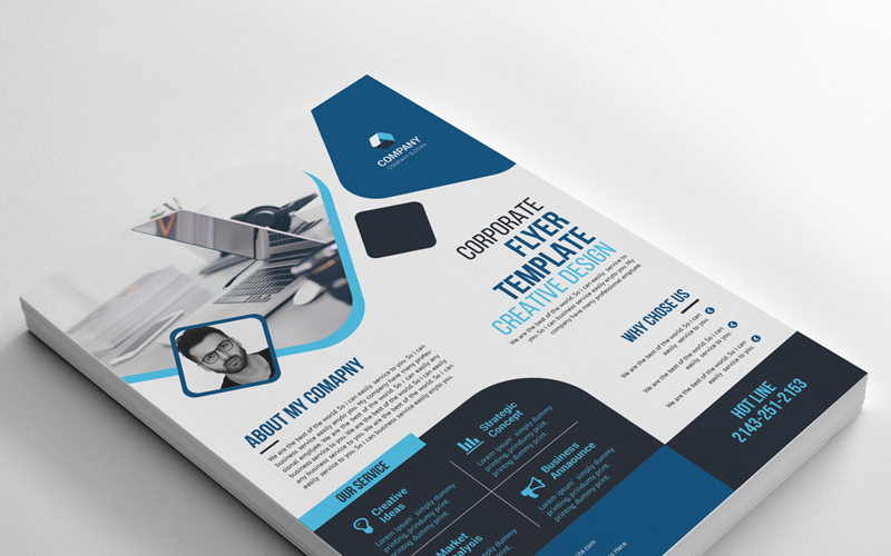 Download Фирменный стиль "Business Flyer - Corporate Identity Template" / Business Flyer - Corporate Identity Template - Фирменный стиль на тему графика psd flyer corporate liflet computer internet stationery poster id kit blue hi-quality official sample business logo professional modern art standard