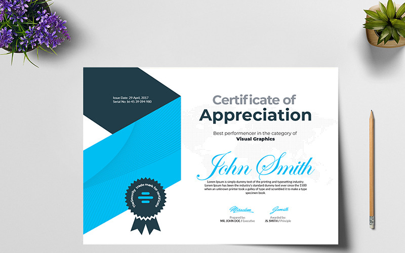 Download Фирменный стиль "Certificate - Corporate Identity Template" / Certificate - Corporate Identity Template - Фирменный стиль на тему графика achievement acknowledgement appraisal appreciation award certificate indesign psd template word certification corporate diploma employee excellence frame graduation modern ms paper