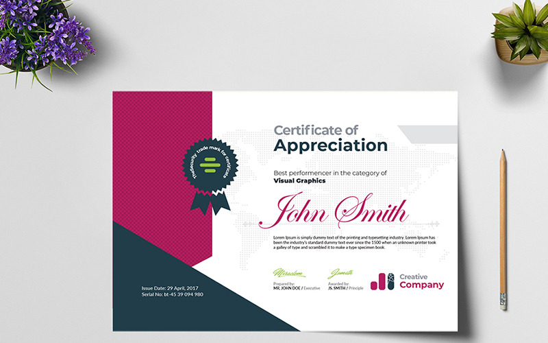 Download Фирменный стиль "Certificate - Corporate Identity Template" / Certificate - Corporate Identity Template - Фирменный стиль на тему графика achievement acknowledgement appraisal appreciation award certificate indesign psd template word certification corporate diploma employee excellence frame graduation modern ms paper