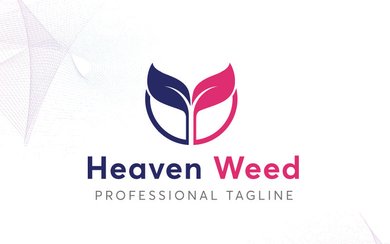 Download Шаблон логотипа "Heaven Weed Logo Template" / Heaven Weed Logo Template - Шаблон логотипа на тему графика cannabis leaf cbd drop drug ganja green health heart hemp herb herbal legal business logo logotype love marijuana medical medical