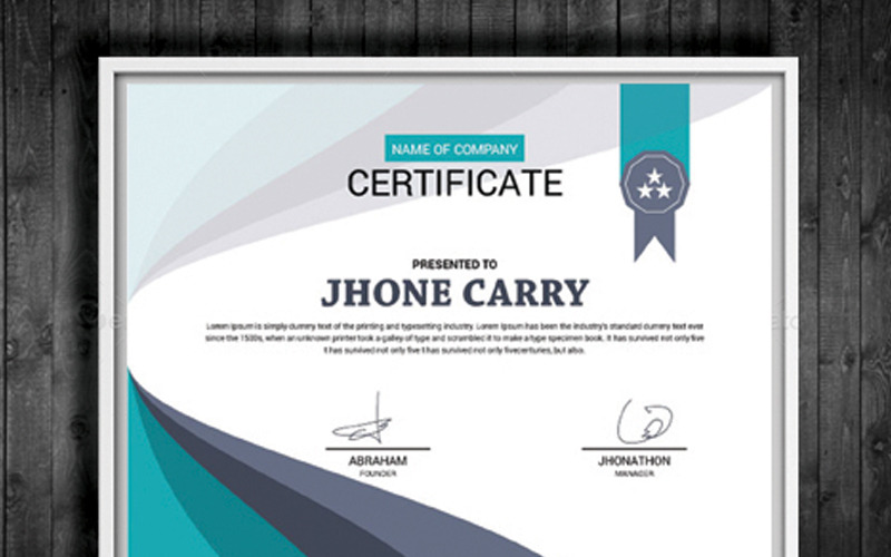 Download Шаблон сертификата "Identity page Certificate Template" / Identity page Certificate Template - Шаблон сертификата на тему графика certificate a4 company corporate diploma flyer frame graduation paper print completion stationary