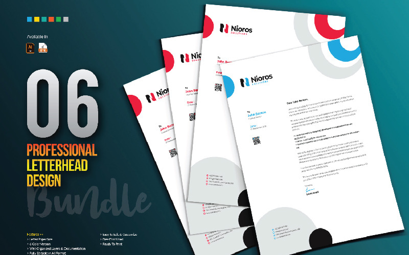 Download Фирменный стиль "Letterhead Design - Corporate Identity Template" / Letterhead Design - Corporate Identity Template - Фирменный стиль на тему графика letterhead design template bundle creative corporate abstract clean simple minimal minimalist brand identity branding business company letter print stationery