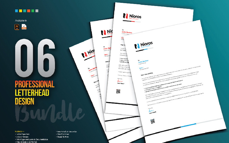Download Фирменный стиль "Letterhead Design - Corporate Identity Template" / Letterhead Design - Corporate Identity Template - Фирменный стиль на тему графика letterhead design template bundle creative professional corporate clean business company brand branding stationery identity abstract blue minimal simple minimalist