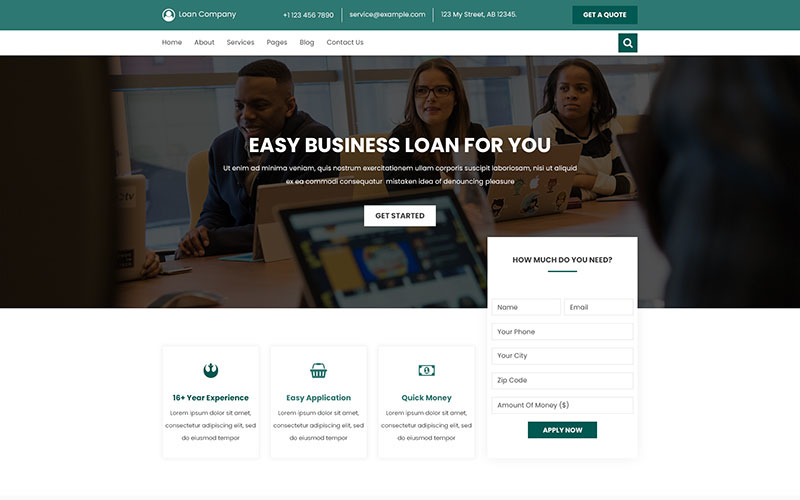 Download PSD шаблон "Loan PSD PSD Template" / Loan PSD PSD Template - Адаптивный PSD шаблон на тему инвестиционная компания bank banking business cash corporate credit credit-card finance insurance invest investment loan money mortgage psd consolidation