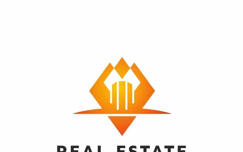 Download Шаблон логотипа "Real Estate Logo Template" / Real Estate Logo Template - Шаблон логотипа на тему графика abstract agency architecture brand branding build building business clean colorful company construct construction design home house insurance logo logotype modern