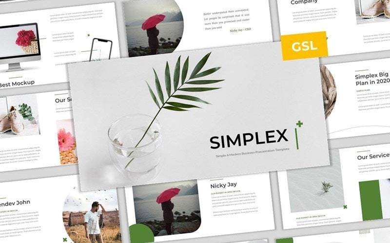 Simplex - Enkel och modern affärsmall Google Slides