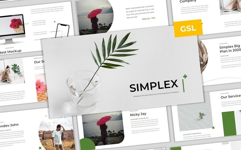 Simplex - Plantilla empresarial simple y moderna Presentaciones de Google