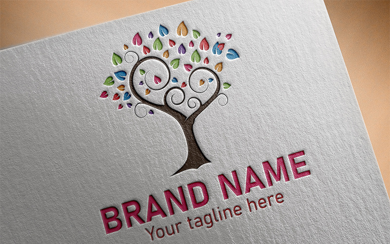 Download Шаблон логотипа "Tree Design Logo Template" / Tree Design Logo Template - Шаблон логотипа на тему графика creative modern professional unique 3d flat vector mockup logo design tree template company business brand website studio