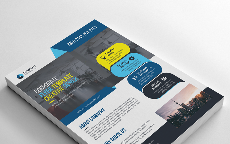 Download Фирменный стиль "Business Flyer - Corporate Identity Template" / Business Flyer - Corporate Identity Template - Фирменный стиль на тему графика psd flyer corporate liflet computer internet stationery poster id kit blue hi-quality official sample business logo professional modern art standard