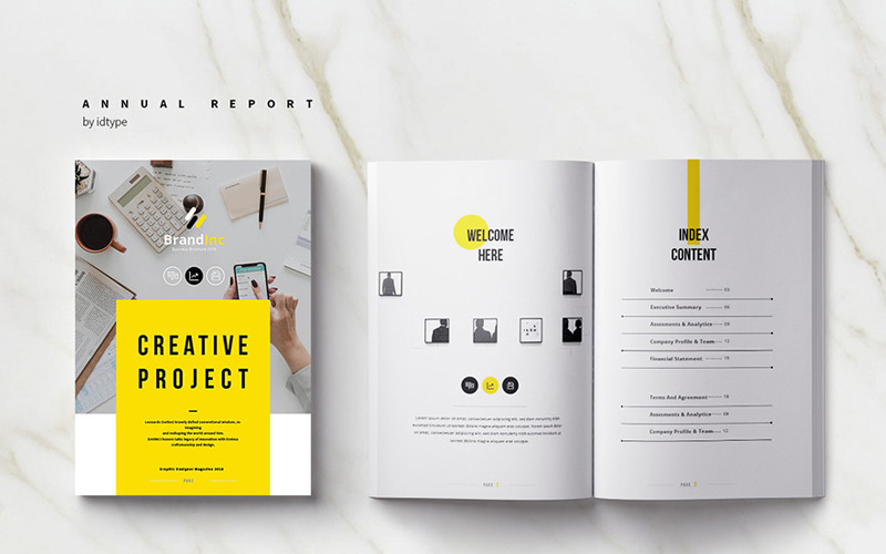 Download Фирменный стиль "Company Report - Corporate Identity Template" / Company Report - Corporate Identity Template - Фирменный стиль на тему графика a4 brochure business clean proposal company corporate creative indesign template informational letter modern professional project word web report us