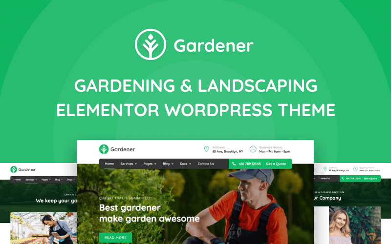Gardener - Tema de Elementor de WordPress para jardinería y paisajismo