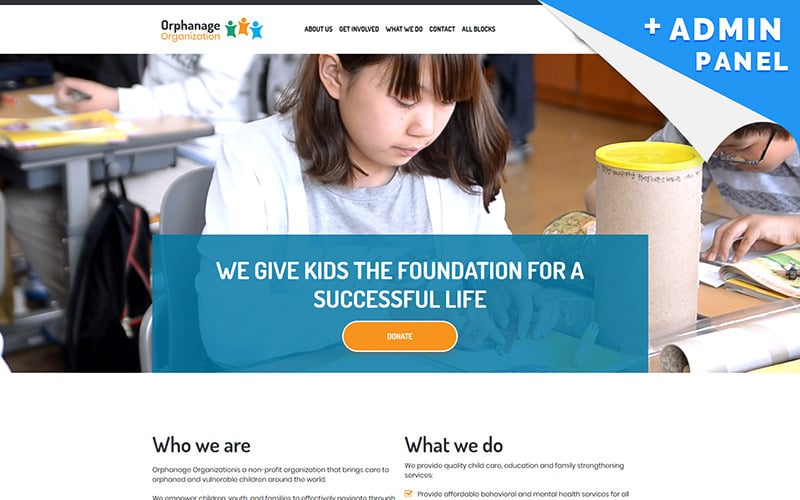 孤儿院-慈善机构登陆页面模板