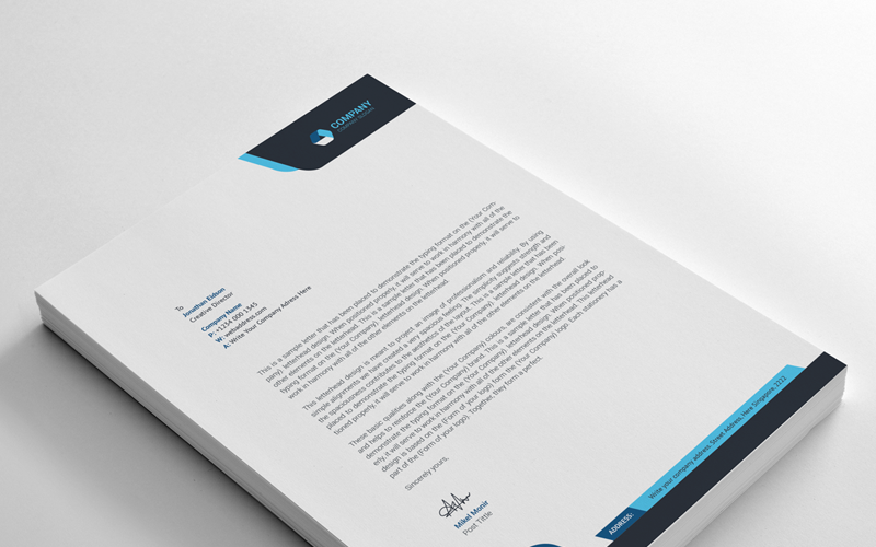 Download Фирменный стиль "Letterhead - Corporate Identity Template" / Letterhead - Corporate Identity Template - Фирменный стиль на тему графика black blue both side design business card letterhead creative flyer graphic green landscape letterhead design logo magazine modern official print