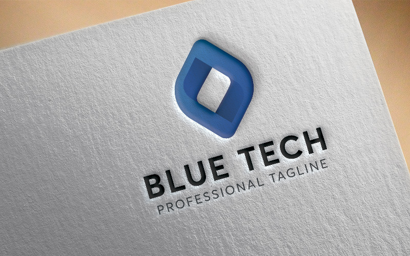 Blue Tech Logo Template