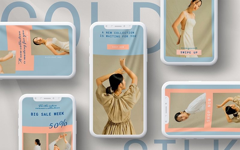 Download Шаблон для соцсетей "COLD SILK Social Media Template" / COLD SILK Social Media Template - Шаблон для соцсетей на тему графика instagram,story,photoshop,stories,modern,professional,clean,minimal,minimalist,layout,social,modia,template,cloth,texture,distortion,mood,fashion,relax,vision