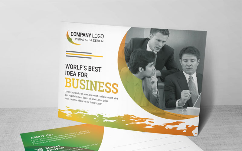 Download Фирменный стиль "Dark Color  Post Card - Corporate Identity Template" / Dark Color  Post Card - Corporate Identity Template - Фирменный стиль на тему графика corporate postcard template printing bundle business card event ticket flyer trifold creative web hi-quality studio