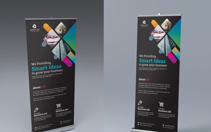 Download Фирменный стиль "Dark Color  Roll Up - Corporate Identity Template" / Dark Color  Roll Up - Corporate Identity Template - Фирменный стиль на тему графика corporate roll up design billboard branding business cafe creative template editable eps fast food advertising agency company truck hotel indoor