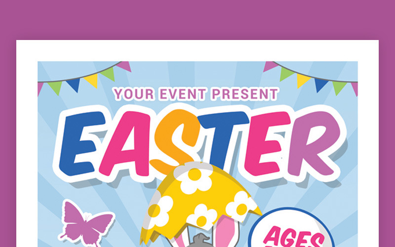 Download Фирменный стиль "Easter Egg Hunt For Kids - Corporate Identity Template" / Easter Egg Hunt For Kids - Corporate Identity Template - Фирменный стиль на тему графика bunny children christ church church flyer poster colorful cute easter egg event hunt illustration flyer rabbit good friday jesus kids