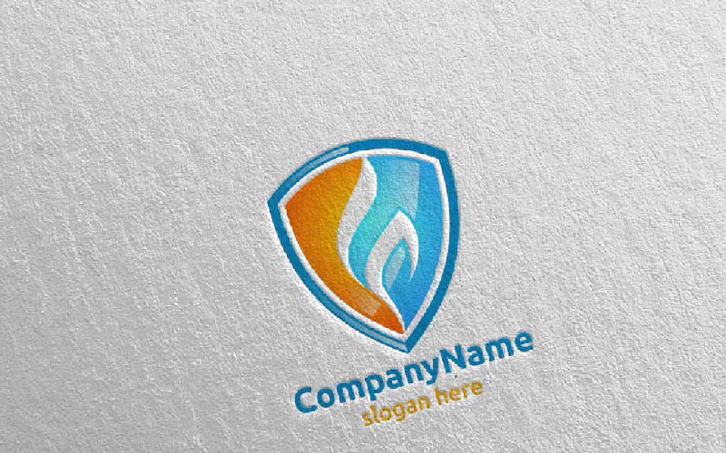 Fire Flame Security Logo Template