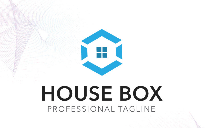 Download Шаблон логотипа "House Box Logo Template" / House Box Logo Template - Шаблон логотипа на тему графика building logo business circuit clever comfort computer device guard home house household live living professional protect protection real estate security