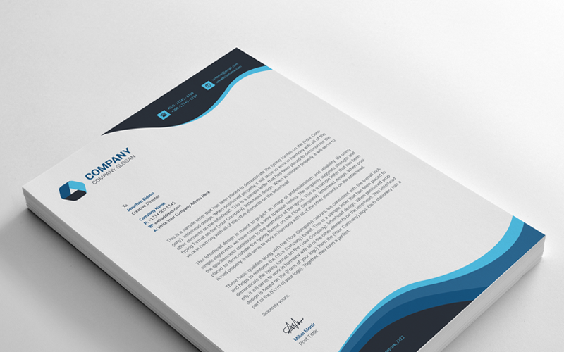 Download Фирменный стиль "Letterhead - Corporate Identity Template" / Letterhead - Corporate Identity Template - Фирменный стиль на тему графика black blue both side design business card letterhead creative flyer graphic green landscape letterhead design logo magazine modern official print