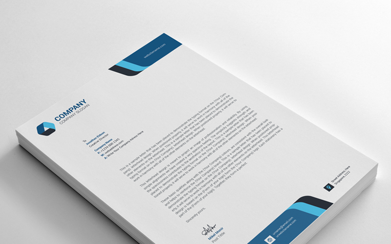 Download Фирменный стиль "Letterhead - Corporate Identity Template" / Letterhead - Corporate Identity Template - Фирменный стиль на тему графика black blue both side design business card letterhead creative flyer graphic green landscape letterhead design logo magazine modern official print