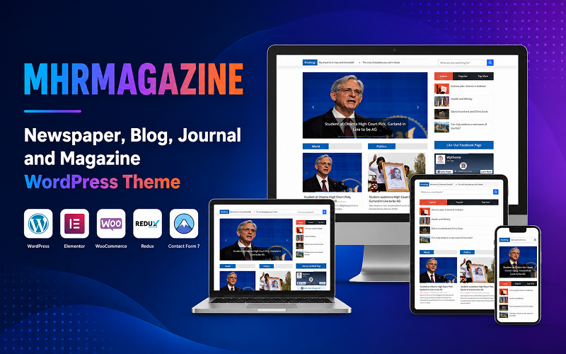 MhrMagazine - WordPress-tema för tidningar, bloggar, tidskrifter och magasin