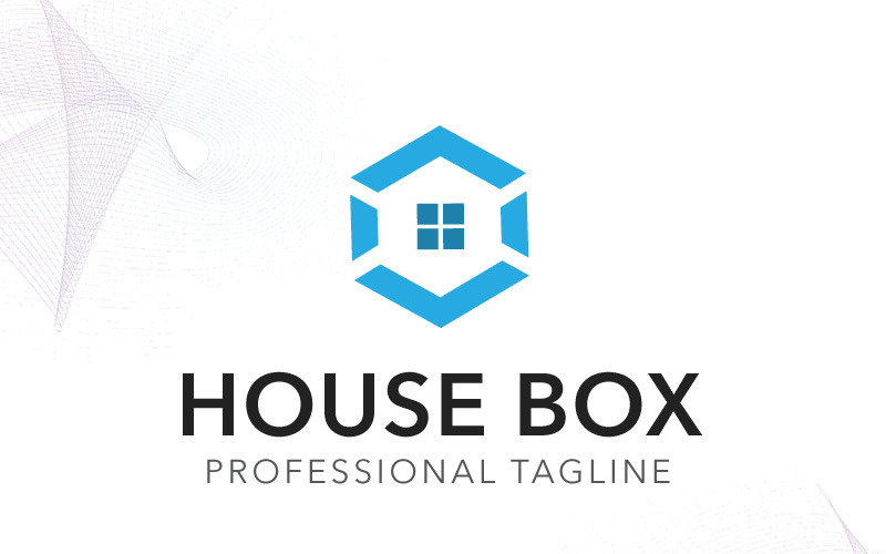 Modèle de logo de boîte de maison