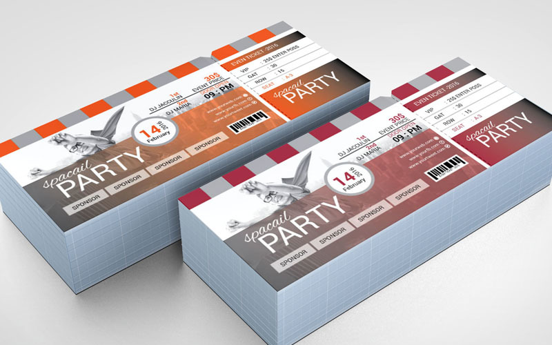 Download Фирменный стиль "Special Party Event Ticket - Corporate Identity Template" / Special Party Event Ticket - Corporate Identity Template - Фирменный стиль на тему графика ticket event 2020 party couple meetup cinema concert carnival invitationundefined