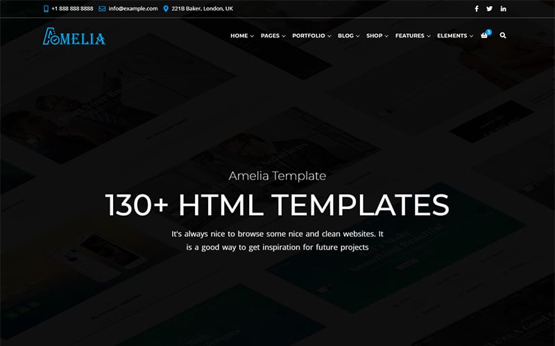 Amelia - Plantilla de sitio web todo en uno para empresas