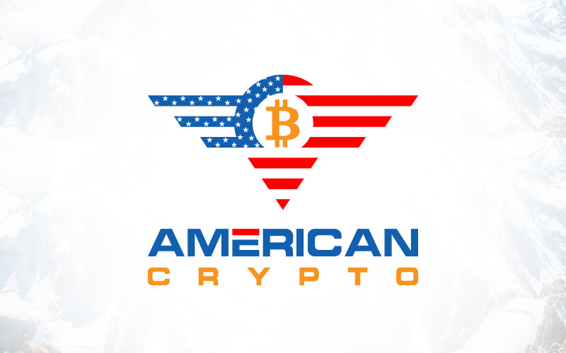 Amerikanisches Bitcoin-Kryptowährungslogo