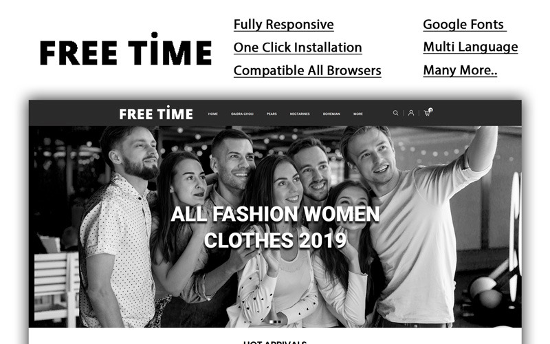 Freetime - OpenCart шаблон магазина модной одежды
