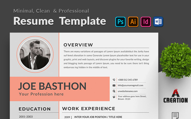 Joe Basthon Redigerbar CV-mall