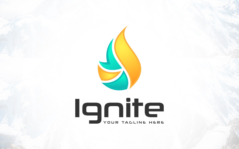 Ontsteek Vlam Flare Brand Logo Ontwerp