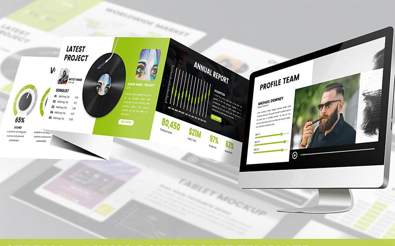 Поток - Музыка Шаблоны презентаций PowerPoint