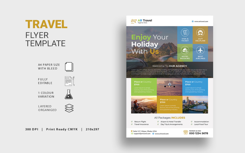Download Фирменный стиль "Travel Flyer - Corporate Identity Template" / Travel Flyer - Corporate Identity Template - Фирменный стиль на тему графика travel flyer template adventure advertisement agency beach booking business company flight holiday hotel island leaflet operator package pamphlet poster prospectus
